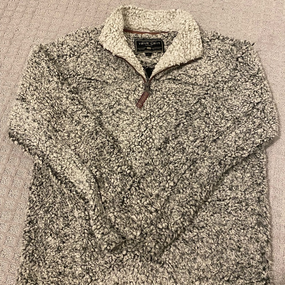 True Grit Frosty Tipped 1/4 Zip Sherpa Pullover